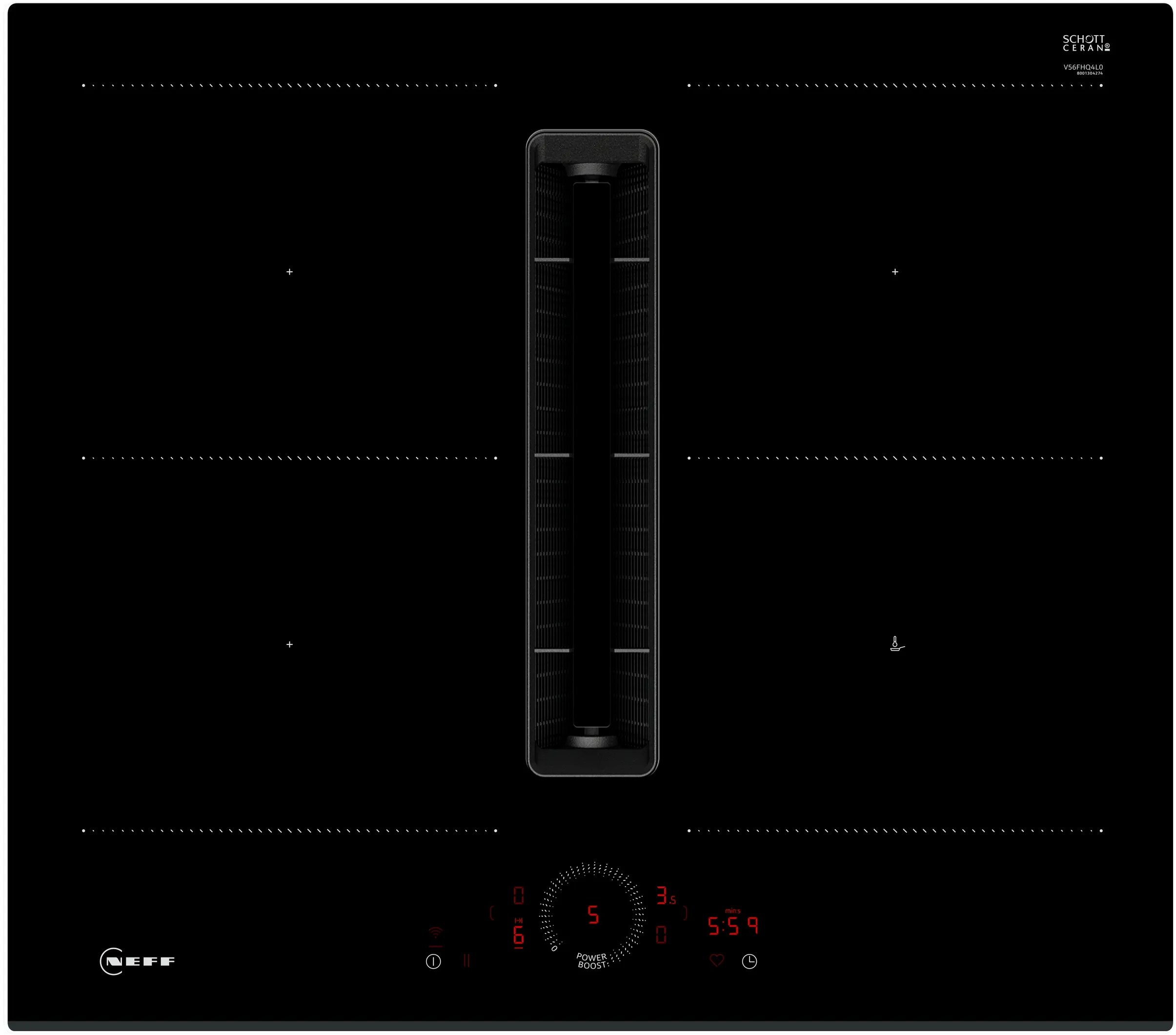 Neff V56FHQ4L0 N 70 indukciona ploča sa integrisanim aspiratorom za kuvanje W60cm